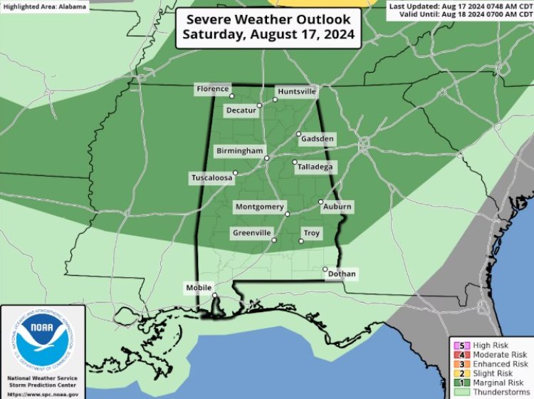 Potential for Severe Storms in Alabama Today and Sunday