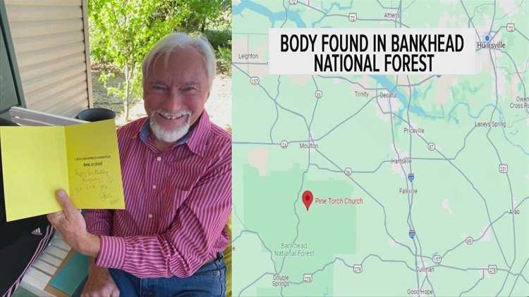 A 70-year-old hunter was found dead in Alabama's Bankhead National Forest, 24 hours after going missing.